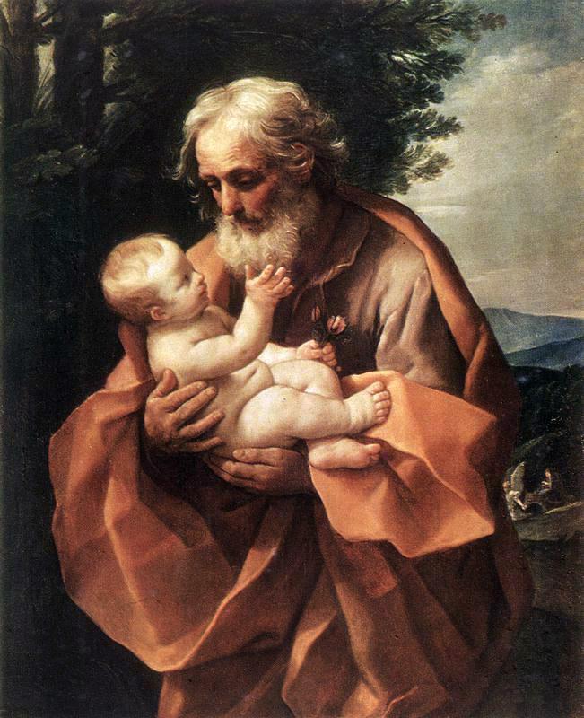 Pictură de Guido Reni - Sf. Iosif cu pruncul Isus Iosif tatăl lui Isus