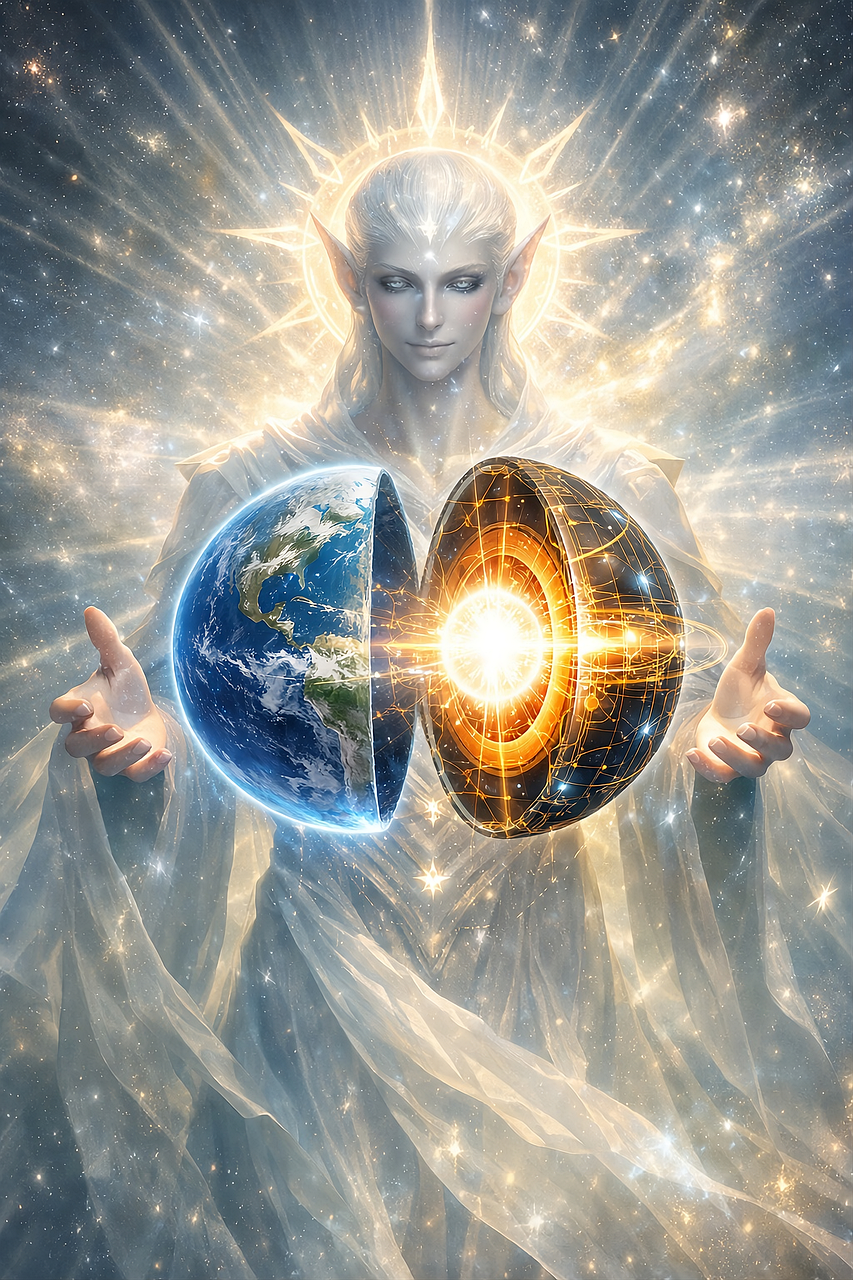 Gardianul Pământului lucrând cu planeta
